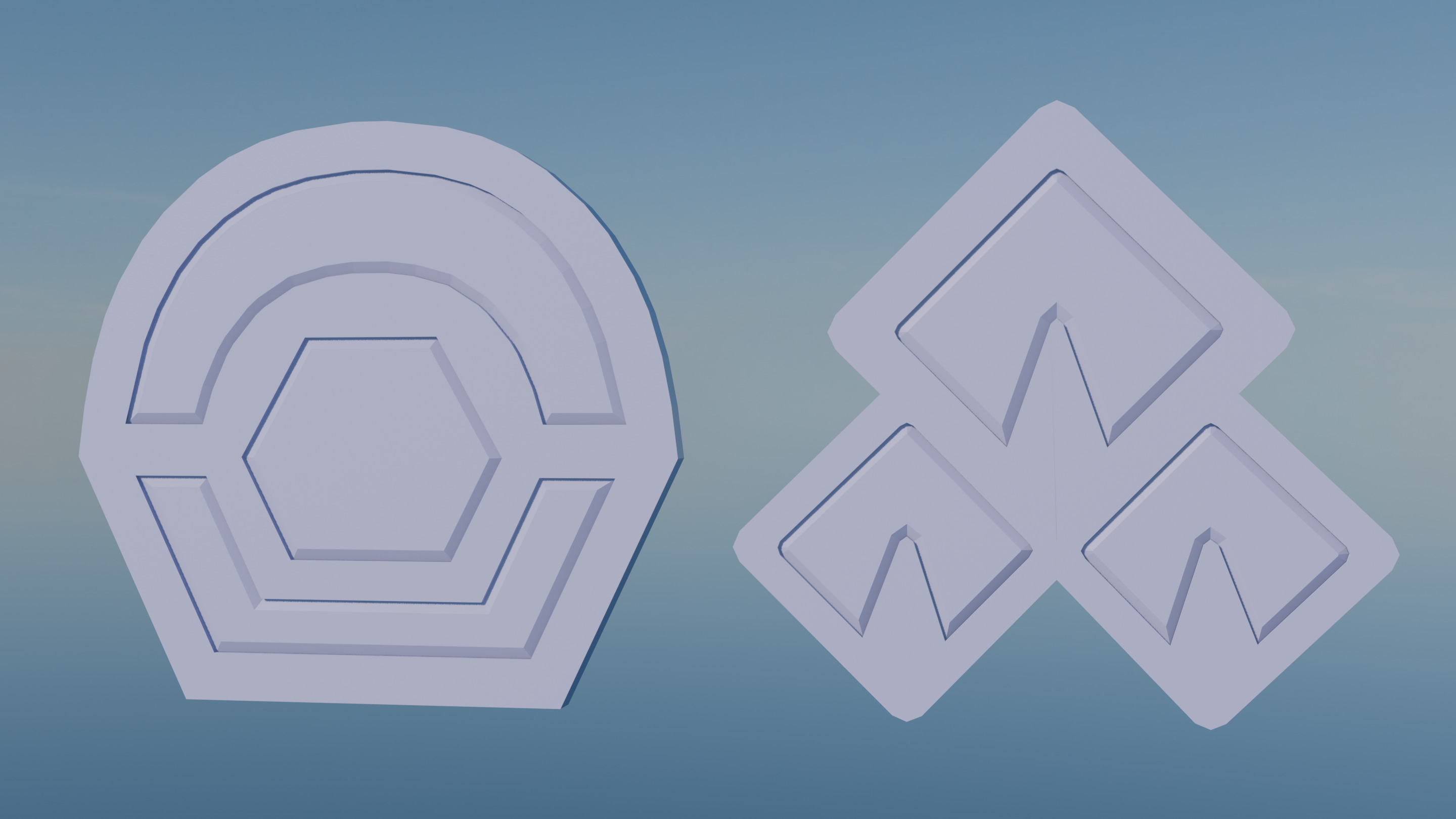 Pokemon Sinnoh Gym Badges Low-poly 3D model_2