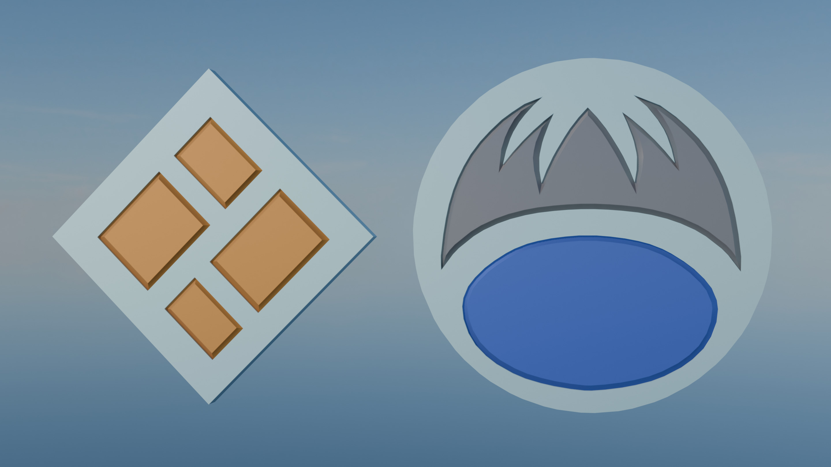 Pokemon Sinnoh Gym Badges Low-poly 3D model_7