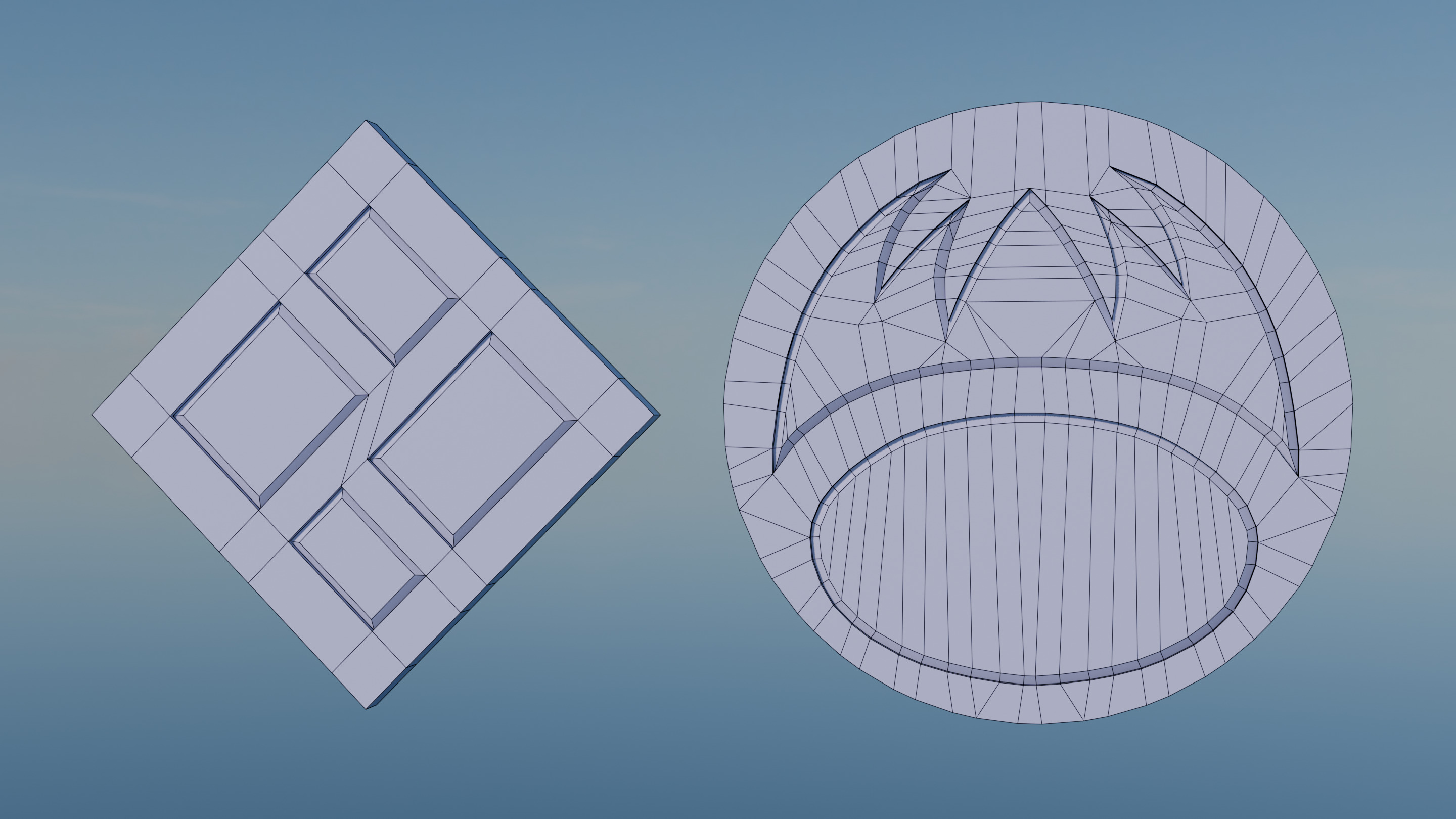 Pokemon Sinnoh Gym Badges Low-poly 3D model_9