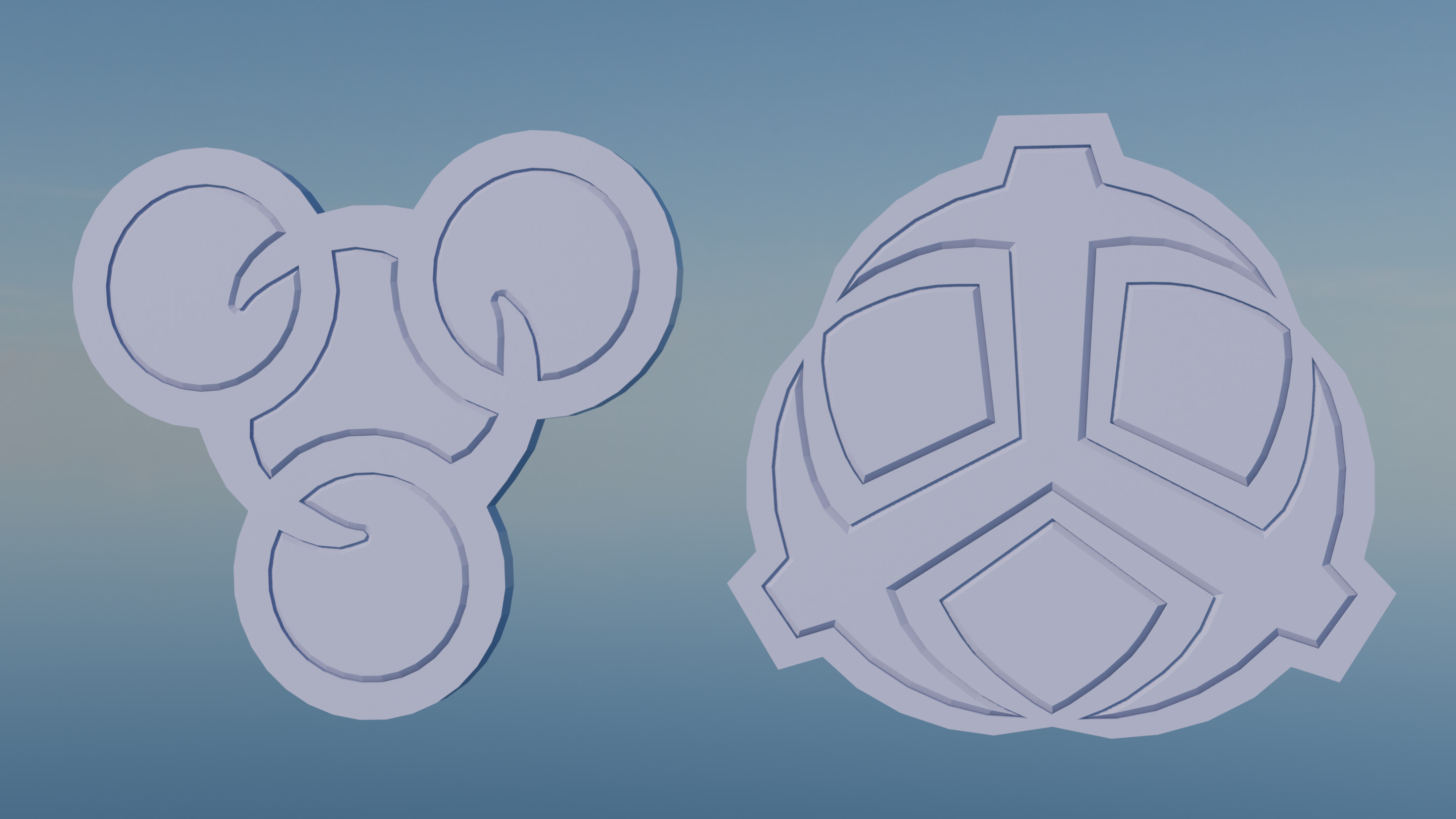 Pokemon Sinnoh Gym Badges Low-poly 3D model_14