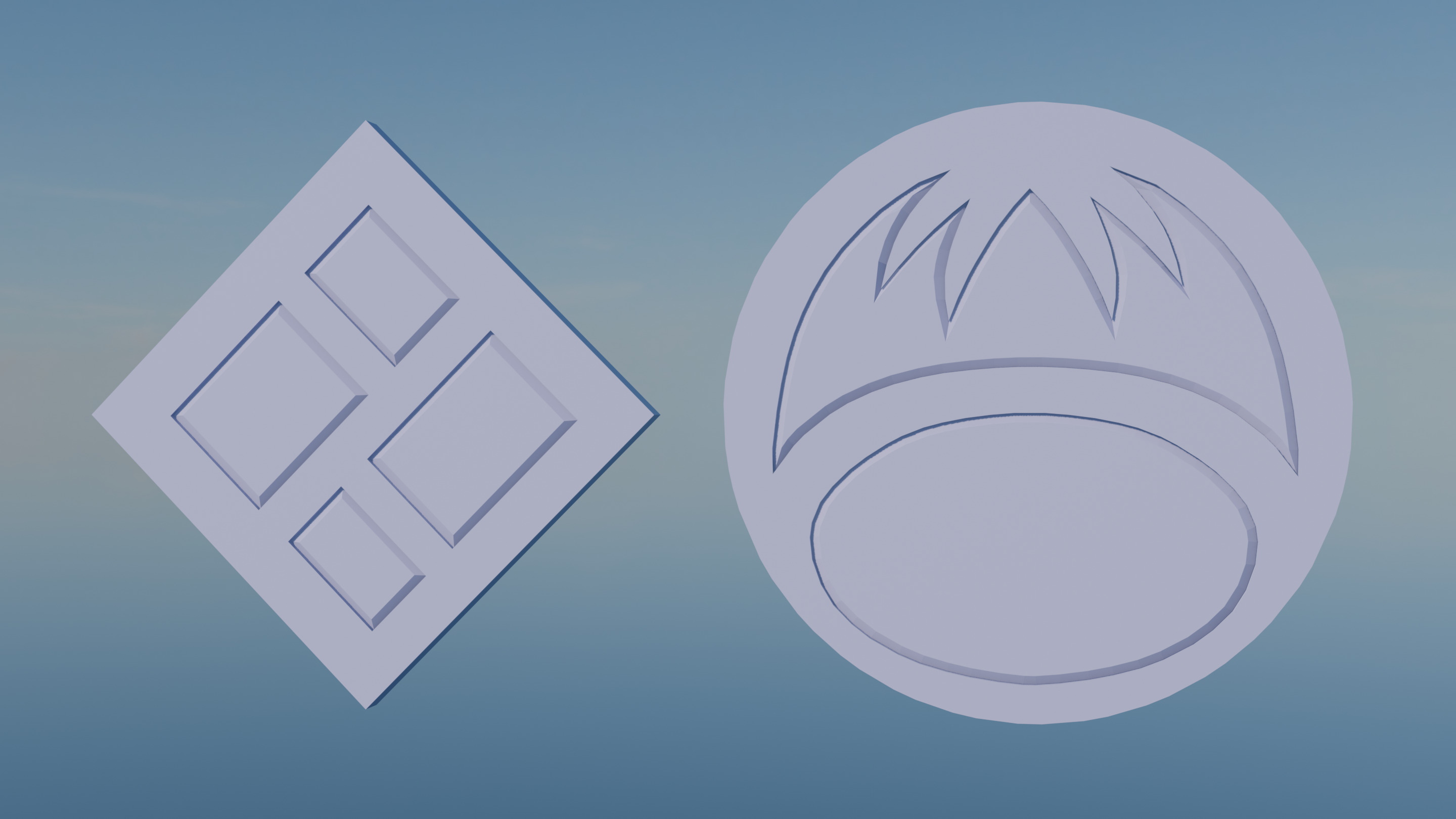 Pokemon Sinnoh Gym Badges Low-poly 3D model_8