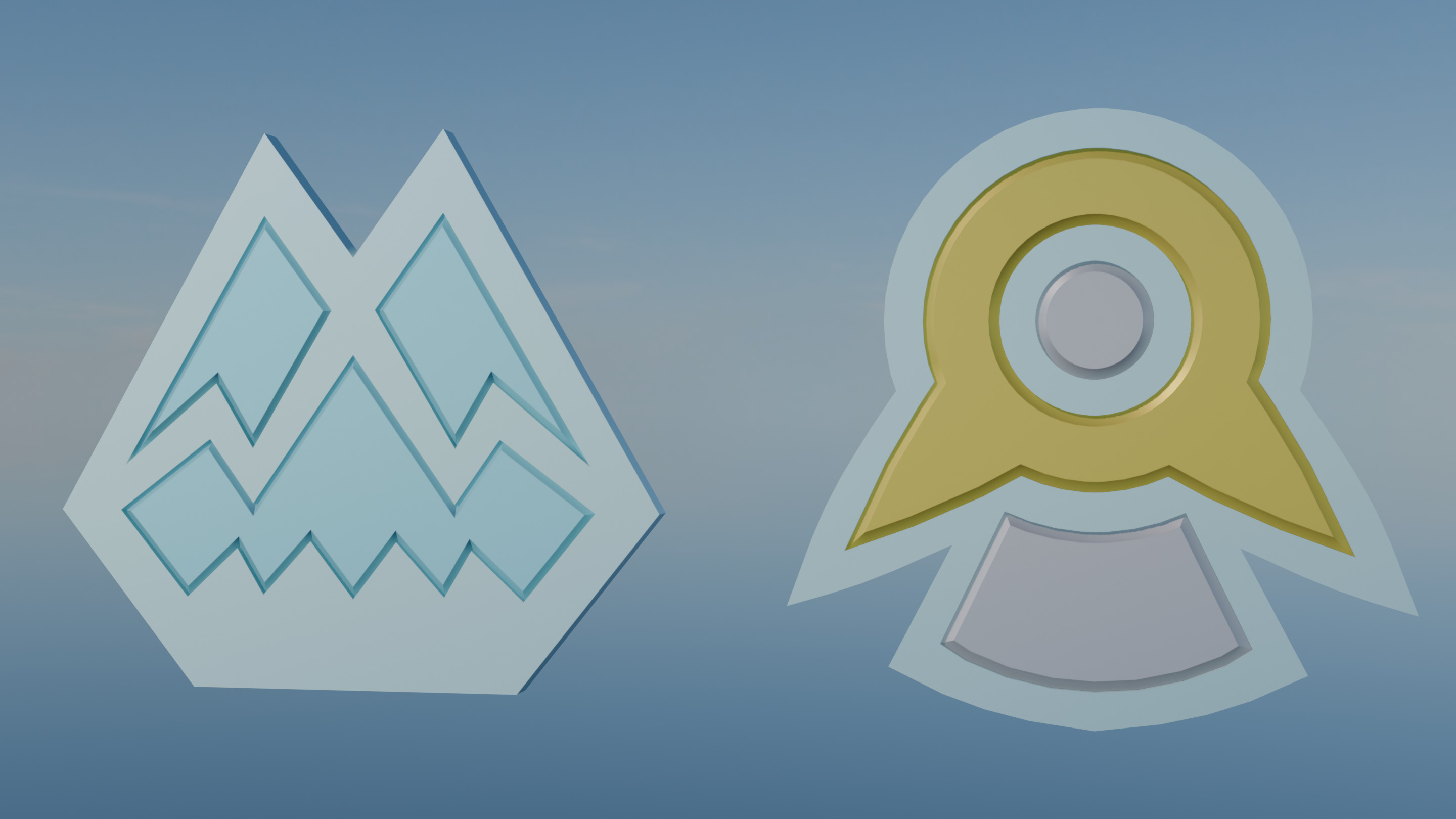 Pokemon Sinnoh Gym Badges Low-poly 3D model_19