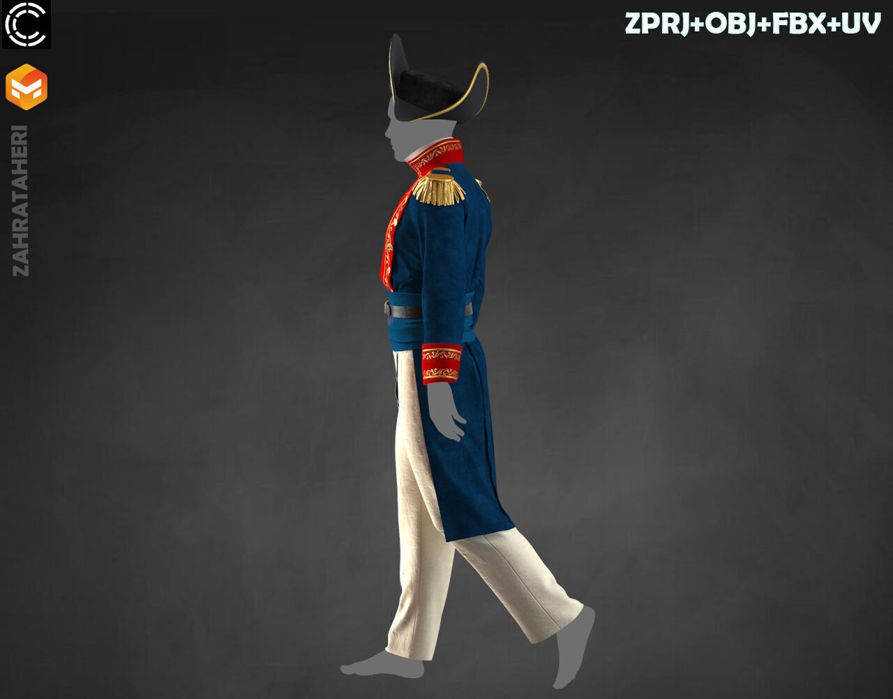 MENS MILITARY UNIFORM 3D model_27