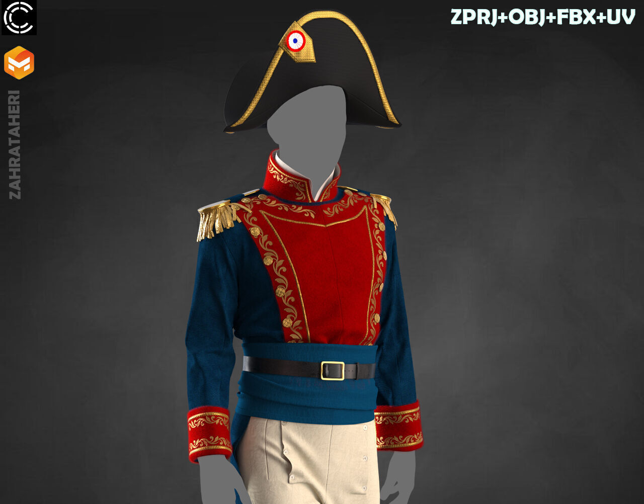 MENS MILITARY UNIFORM 3D model_2