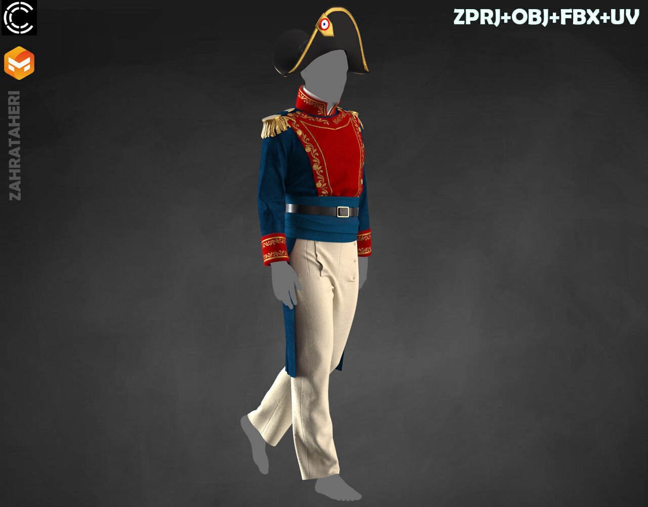 MENS MILITARY UNIFORM 3D model_30