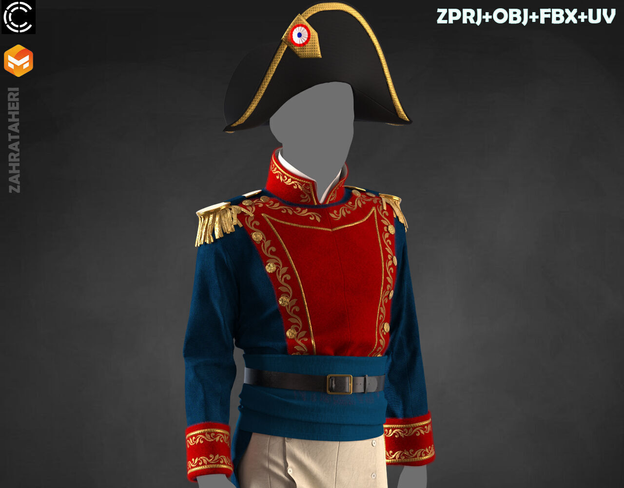 MENS MILITARY UNIFORM 3D model_21