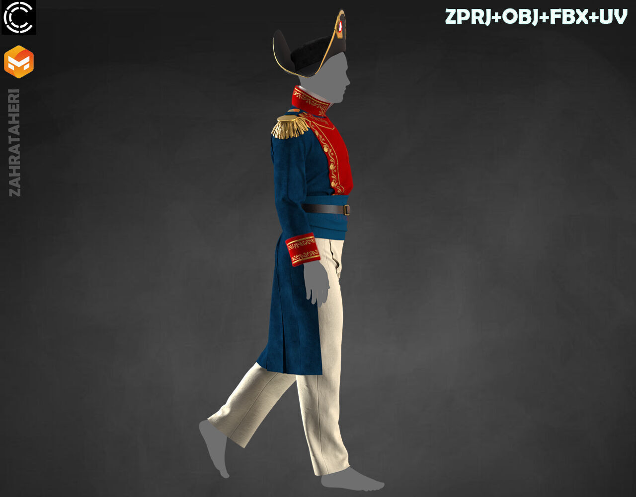 MENS MILITARY UNIFORM 3D model_29