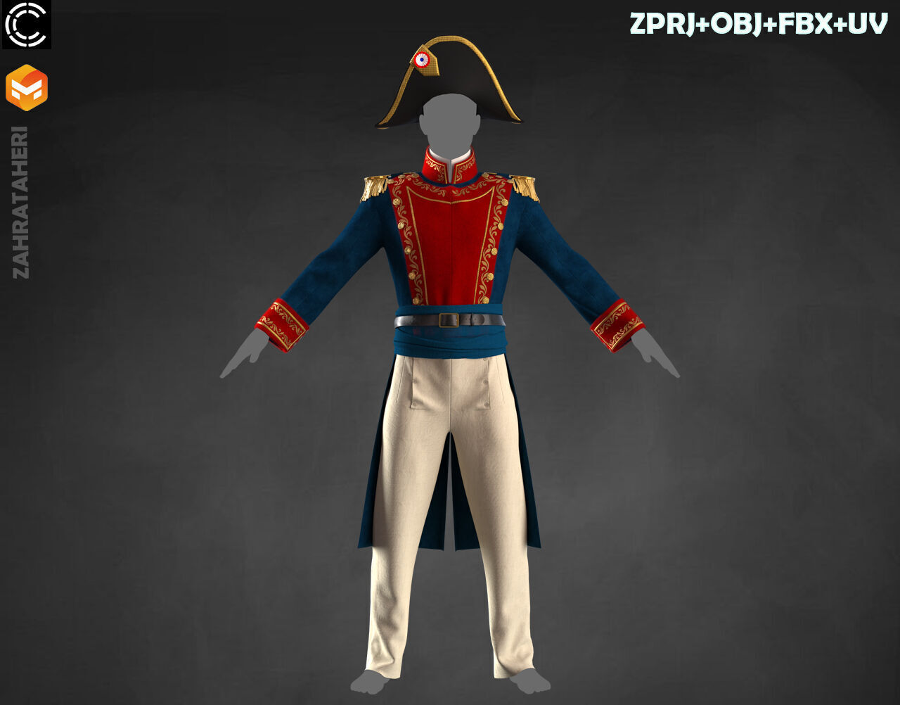 MENS MILITARY UNIFORM 3D model_8