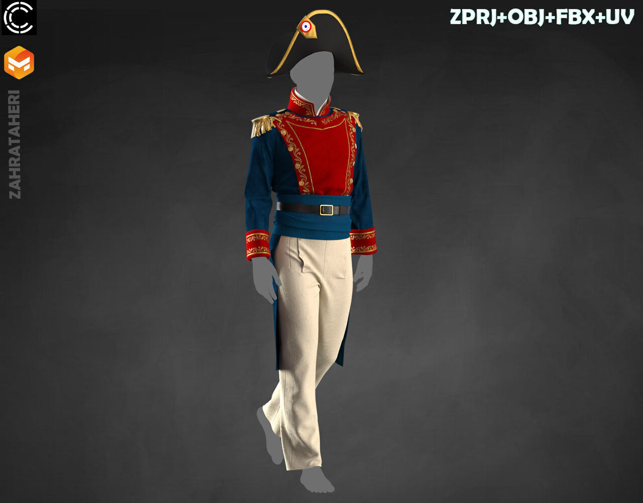 MENS MILITARY UNIFORM 3D model_5