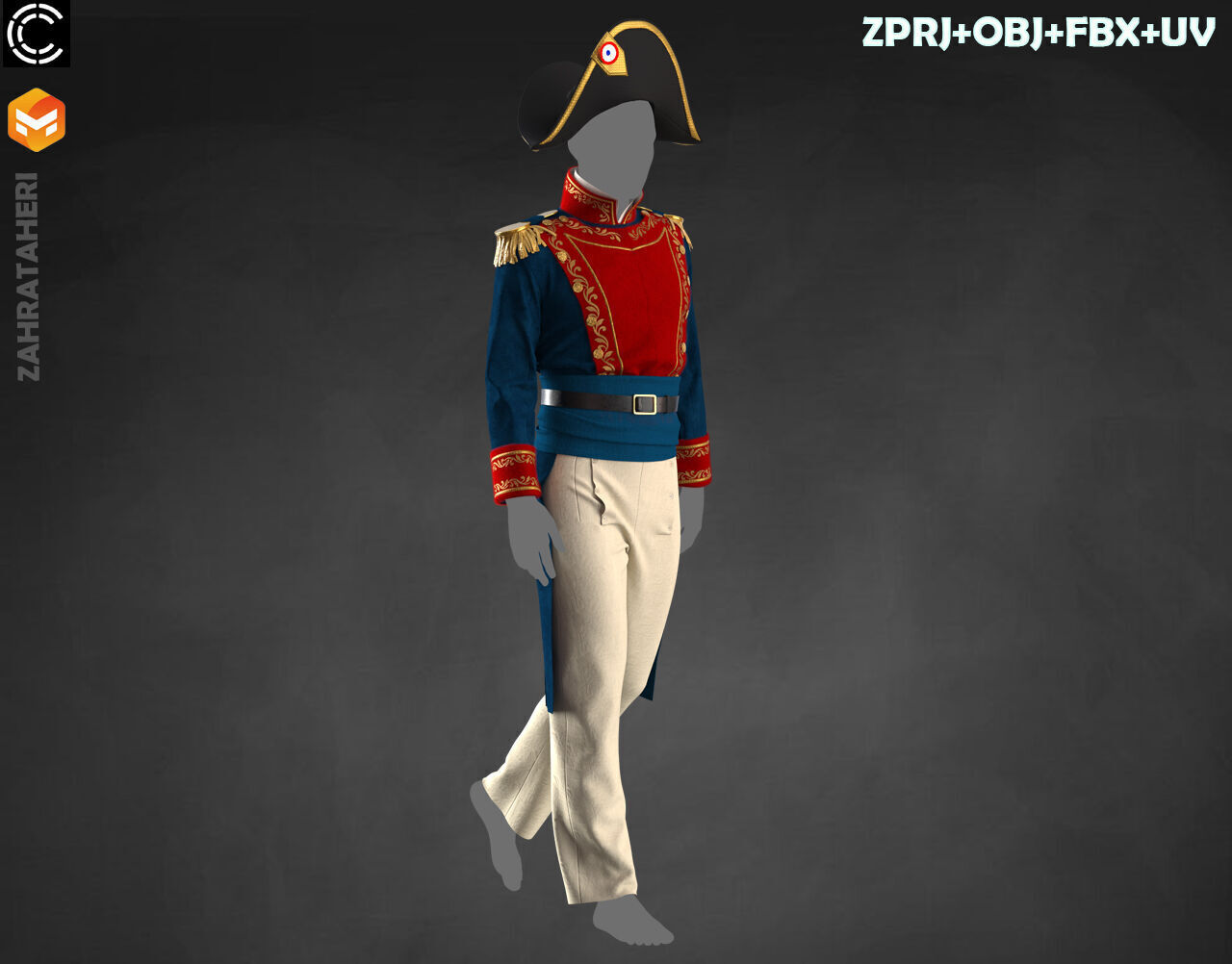 MENS MILITARY UNIFORM 3D model_18
