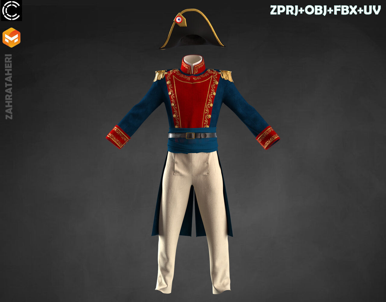MENS MILITARY UNIFORM 3D model_15