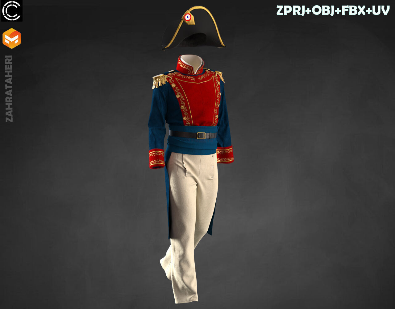 MENS MILITARY UNIFORM 3D model_26