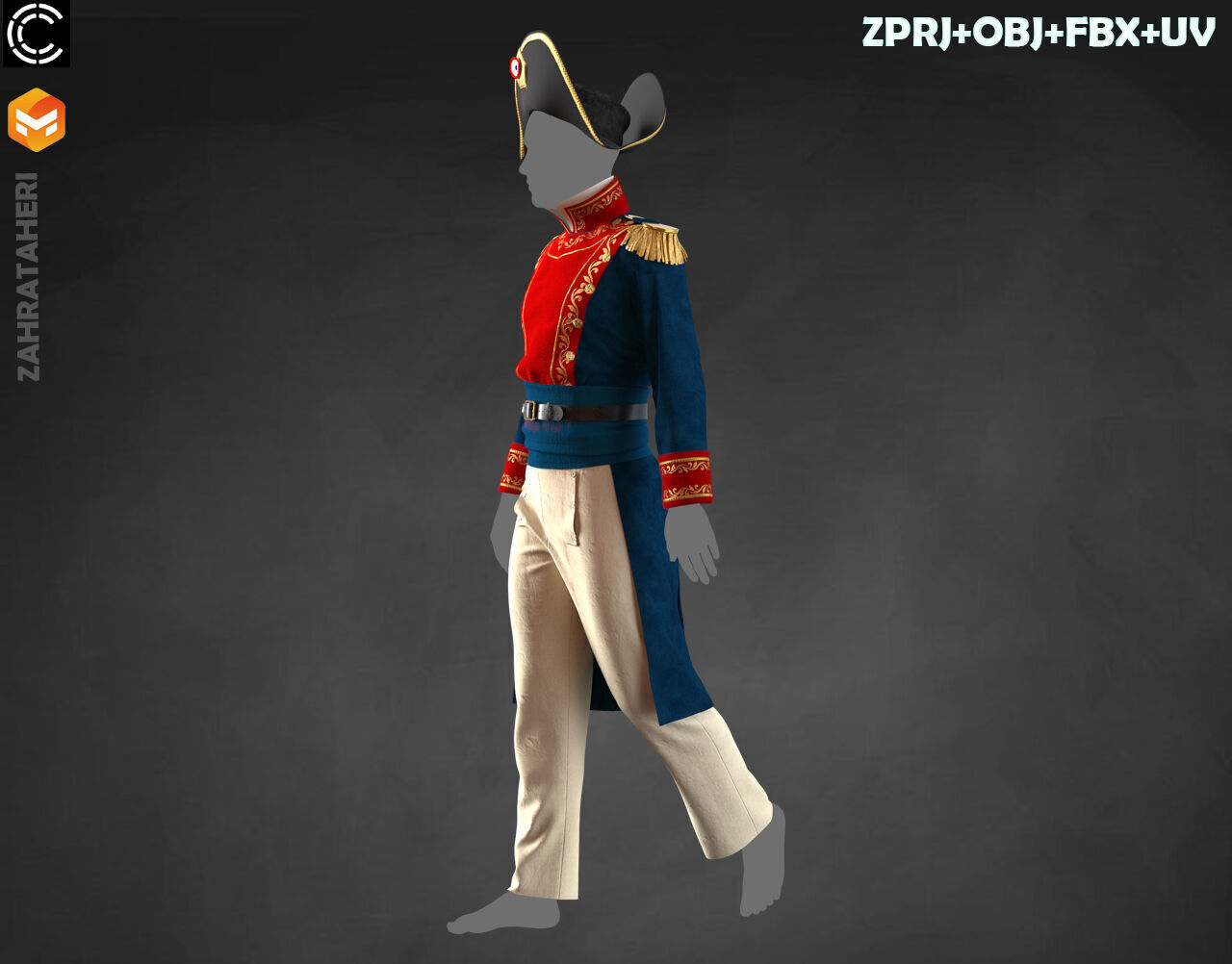 MENS MILITARY UNIFORM 3D model_19