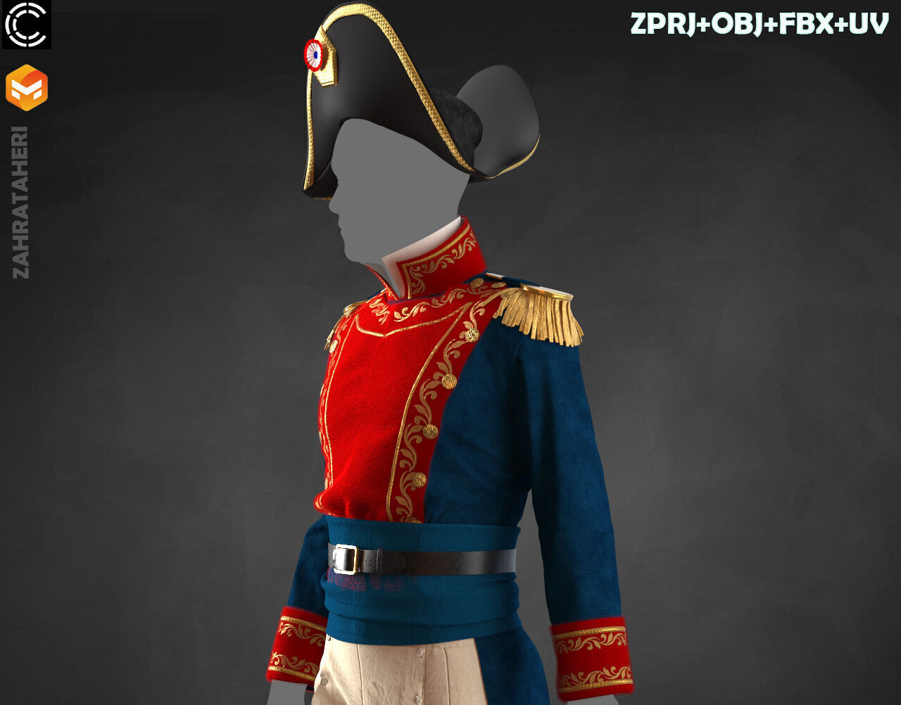 MENS MILITARY UNIFORM 3D model_22