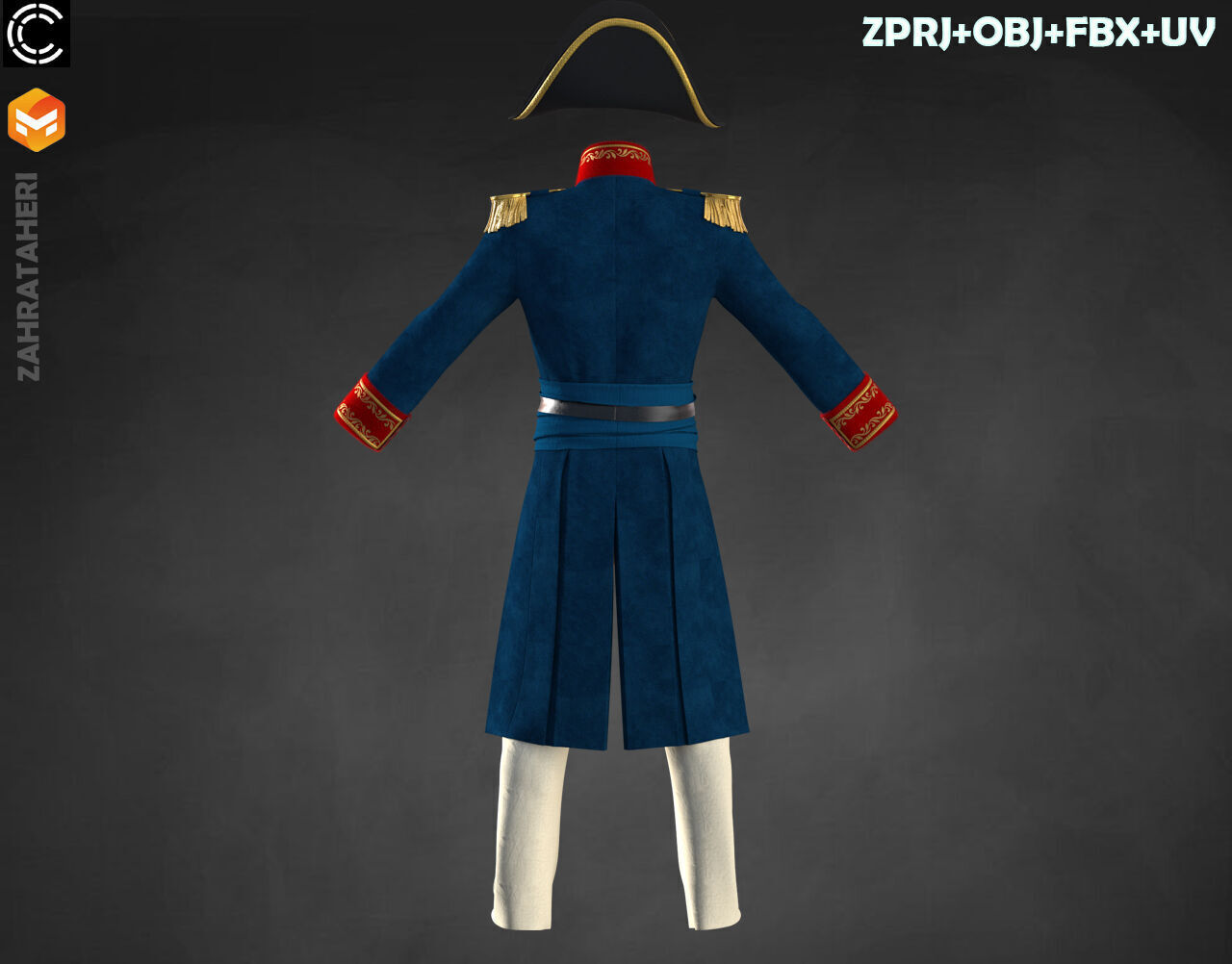 MENS MILITARY UNIFORM 3D model_17
