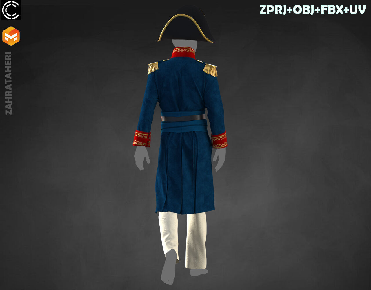 MENS MILITARY UNIFORM 3D model_23