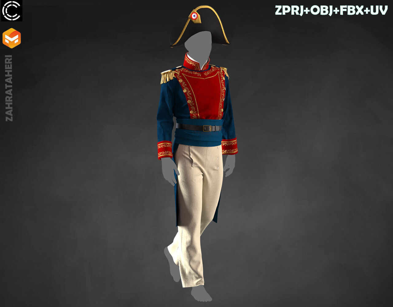 MENS MILITARY UNIFORM 3D model_24