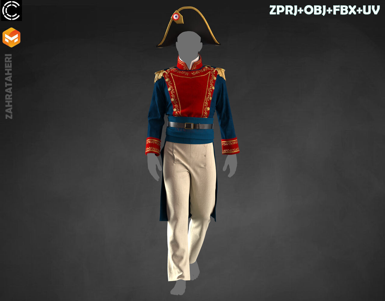 MENS MILITARY UNIFORM 3D model_28