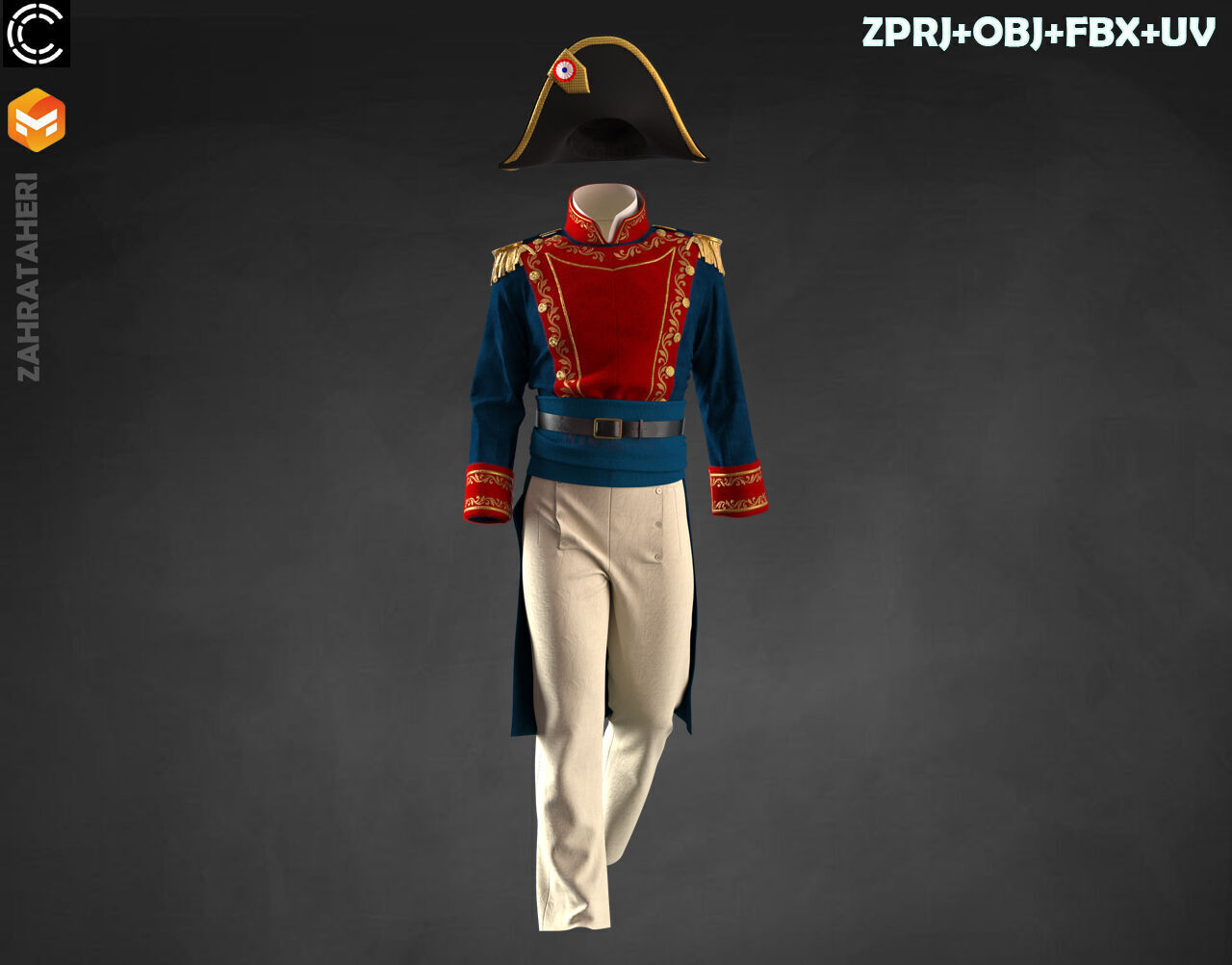 MENS MILITARY UNIFORM 3D model_25