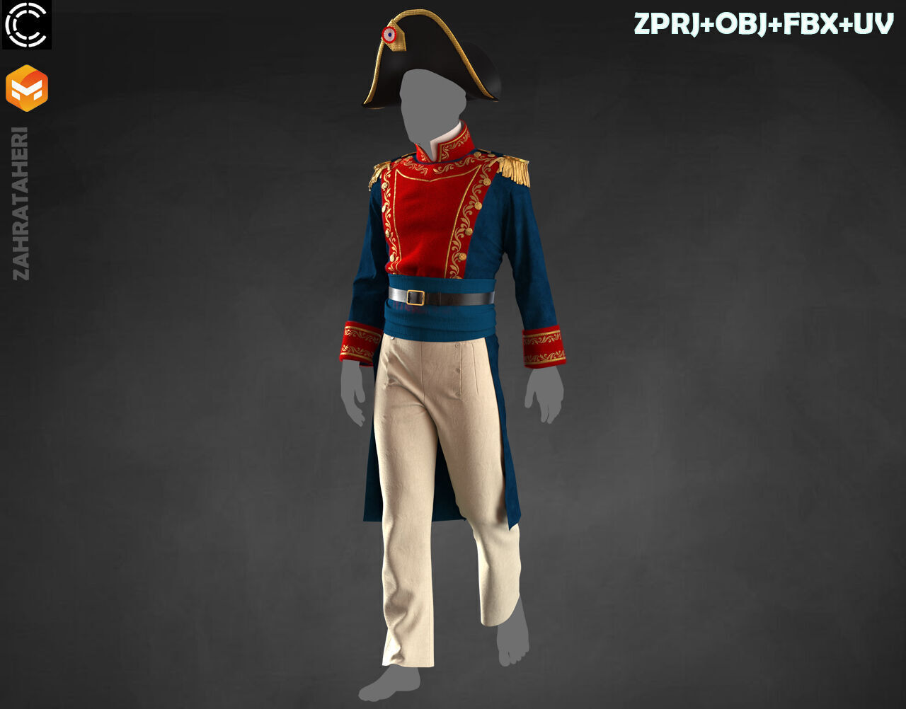 MENS MILITARY UNIFORM 3D model_13