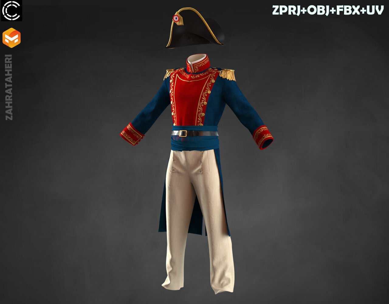MENS MILITARY UNIFORM 3D model_16