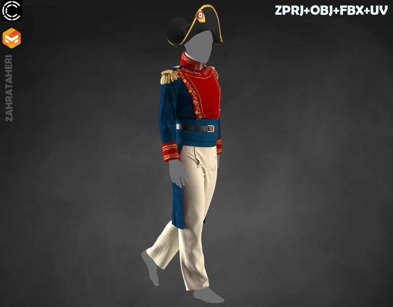 MENS MILITARY UNIFORM 3D model_20