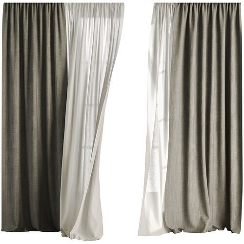 Silk and Cotton Curtain Low-poly 3D model