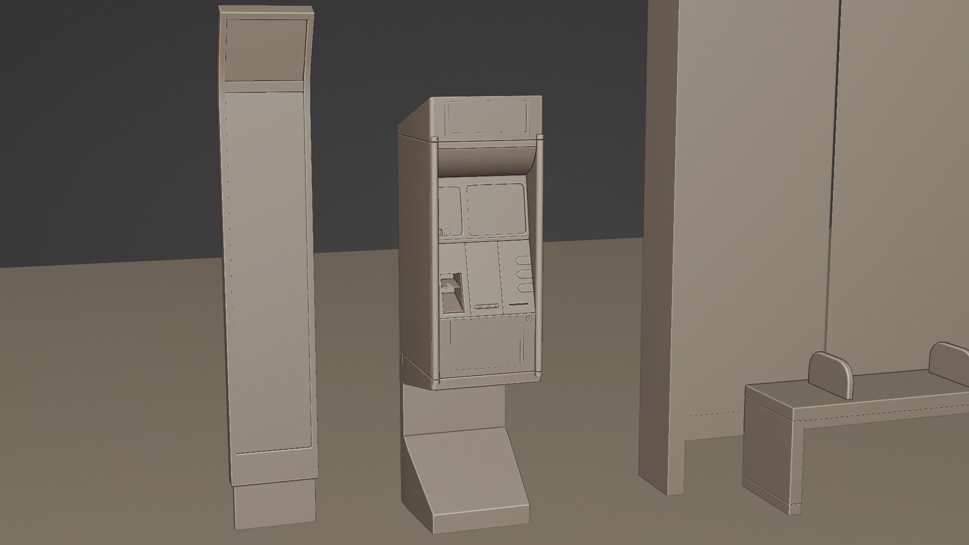 Bus Stop Low-poly 3D model_3