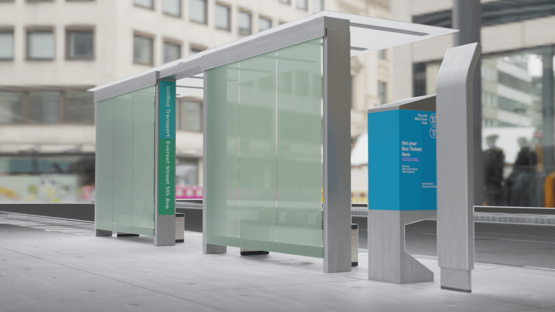 Bus Stop Low-poly 3D model_1