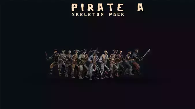 PIRATE SKELETON A PACK  3D Model Collection