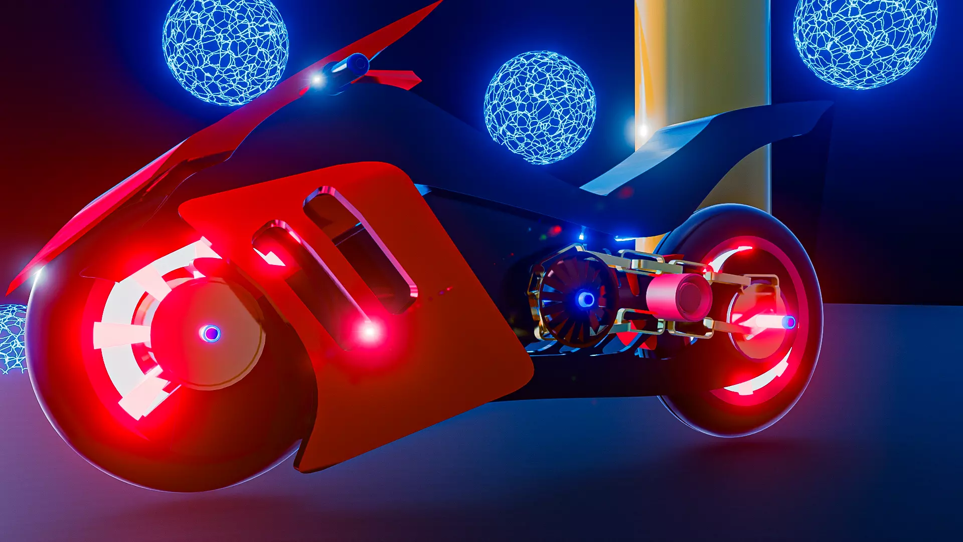Cyberpunk Futuristic Bike Free low-poly 3D model