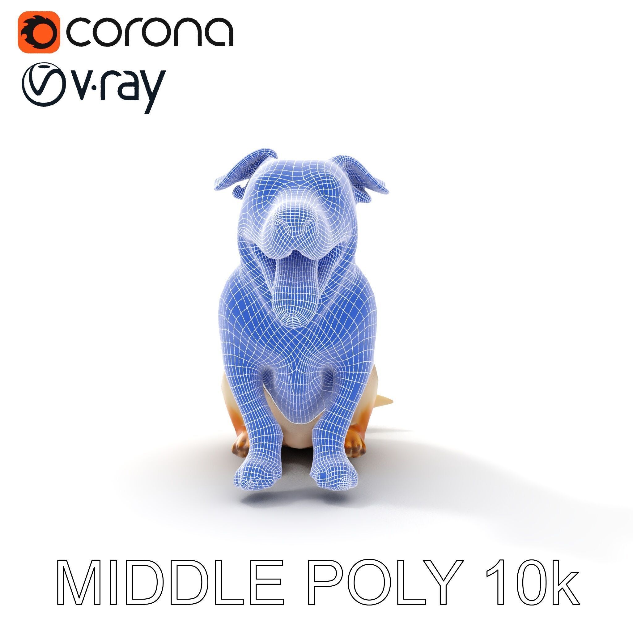 Sitting Dog Model Pack for Animation and Games Low-poly 3D model_23
