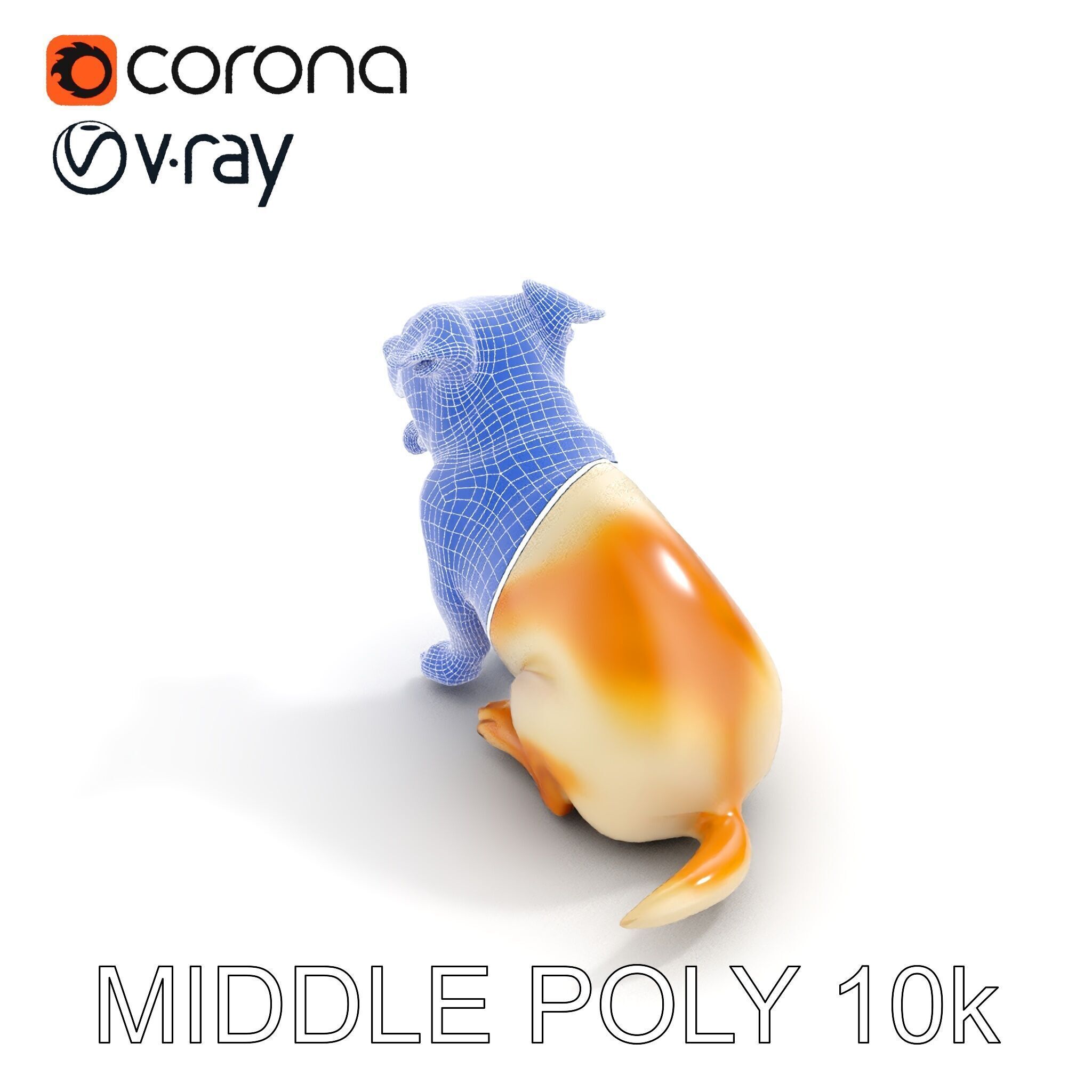 Sitting Dog Model Pack for Animation and Games Low-poly 3D model_6