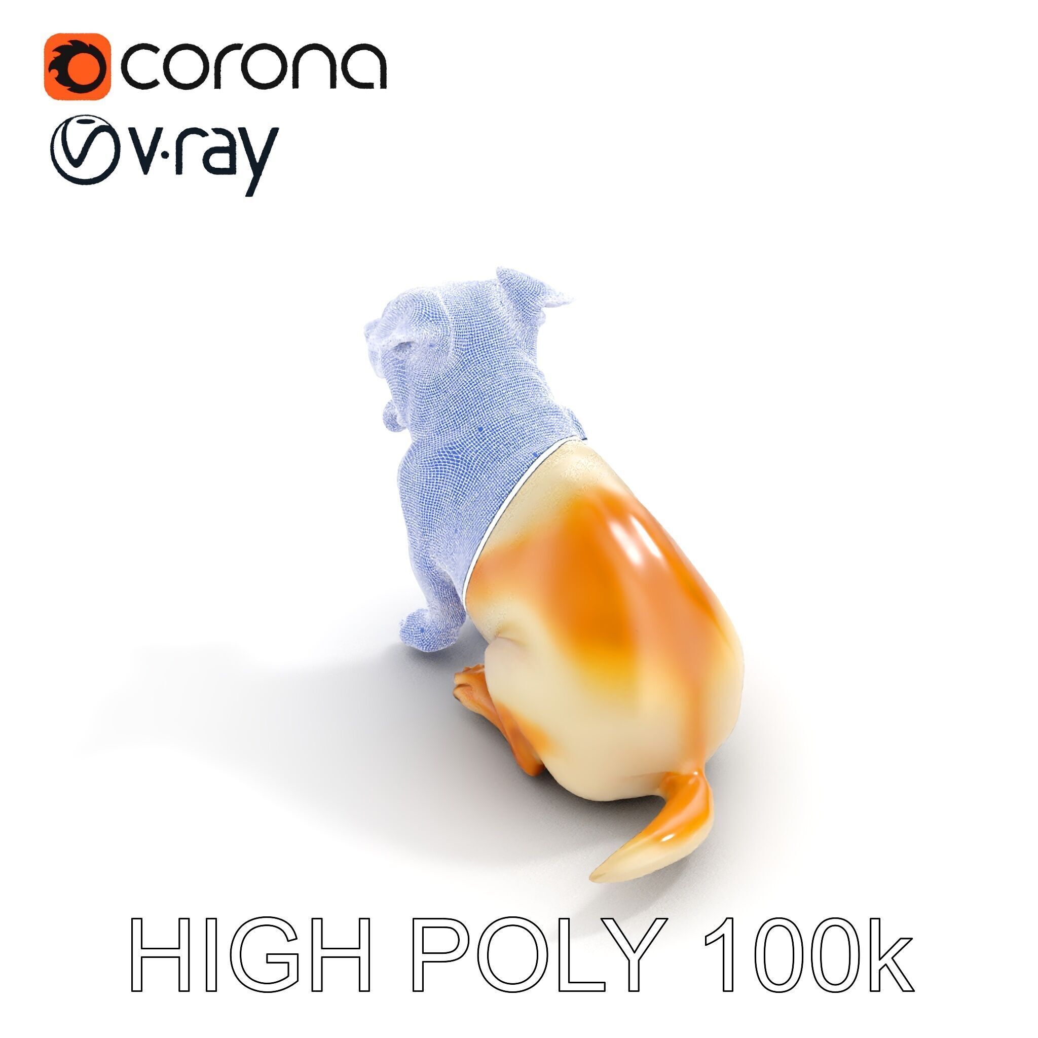 Sitting Dog Model Pack for Animation and Games Low-poly 3D model_29