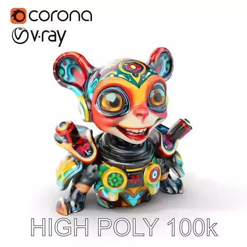 Colorful Robotic Fantasy Creature Model Pack