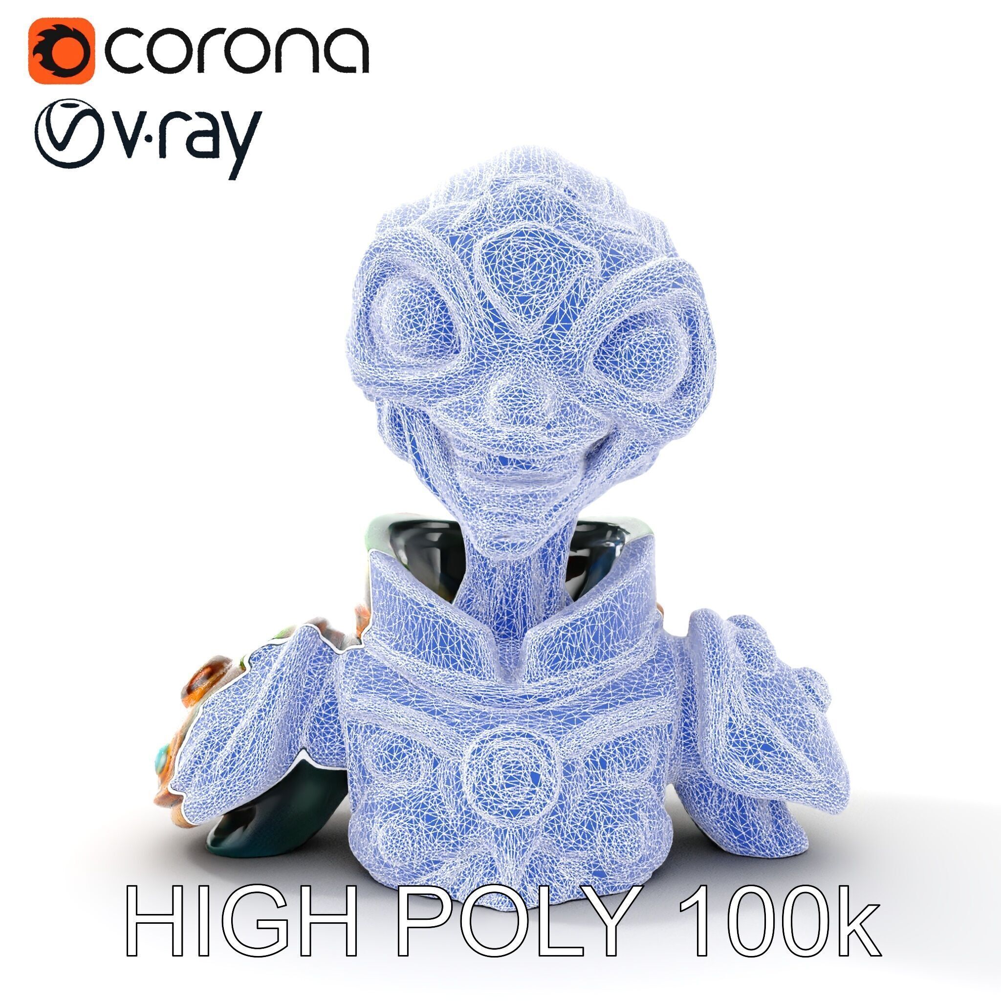 Futuristic Alien Creature Model Pack Low-poly 3D model_19