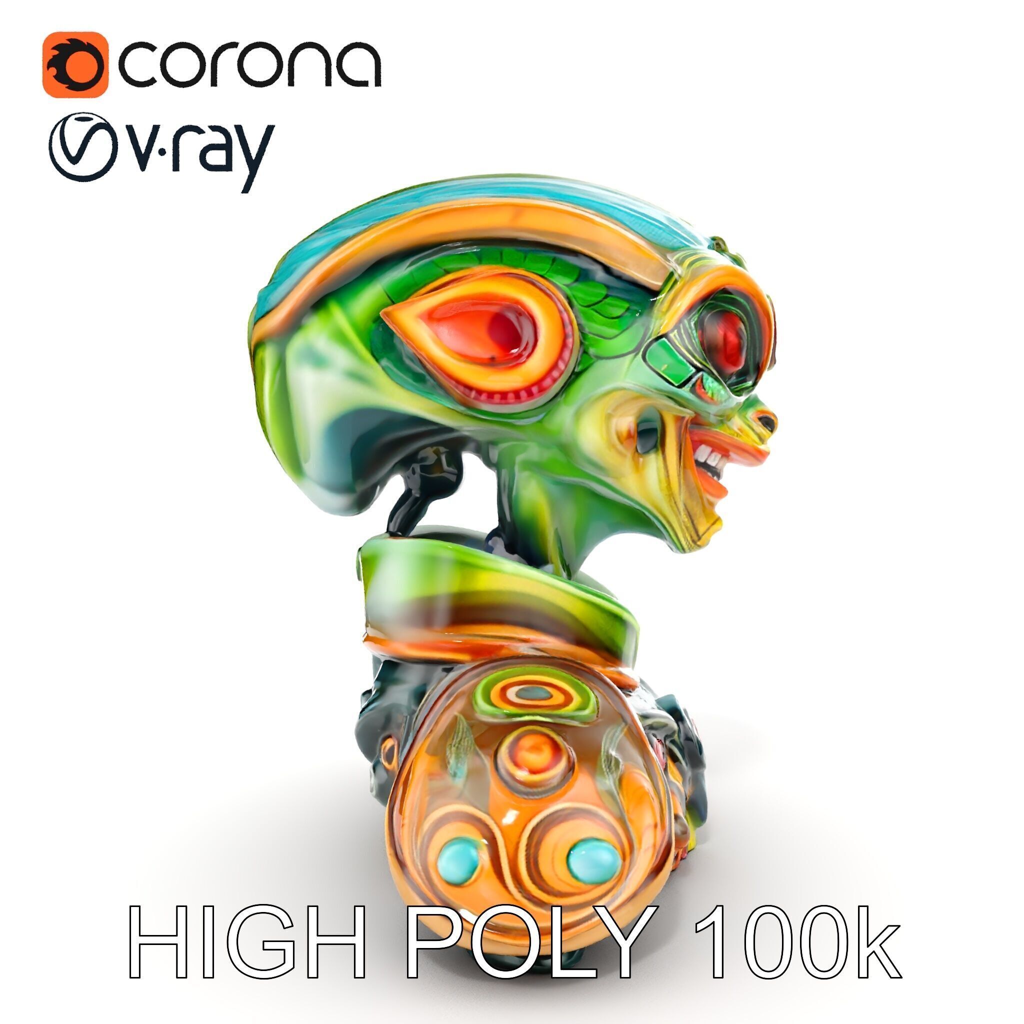 Futuristic Alien Creature Model Pack Low-poly 3D model_14