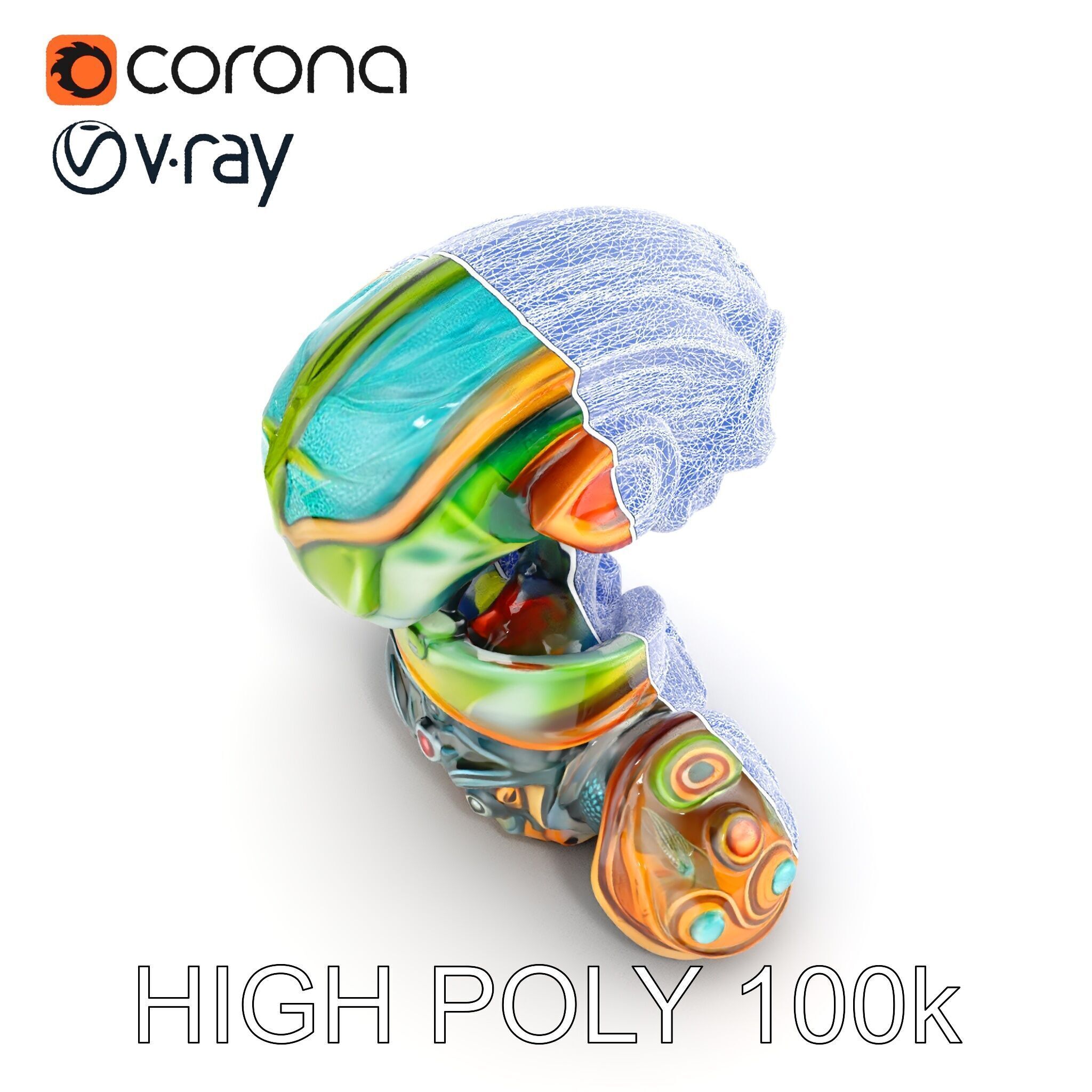 Futuristic Alien Creature Model Pack Low-poly 3D model_34