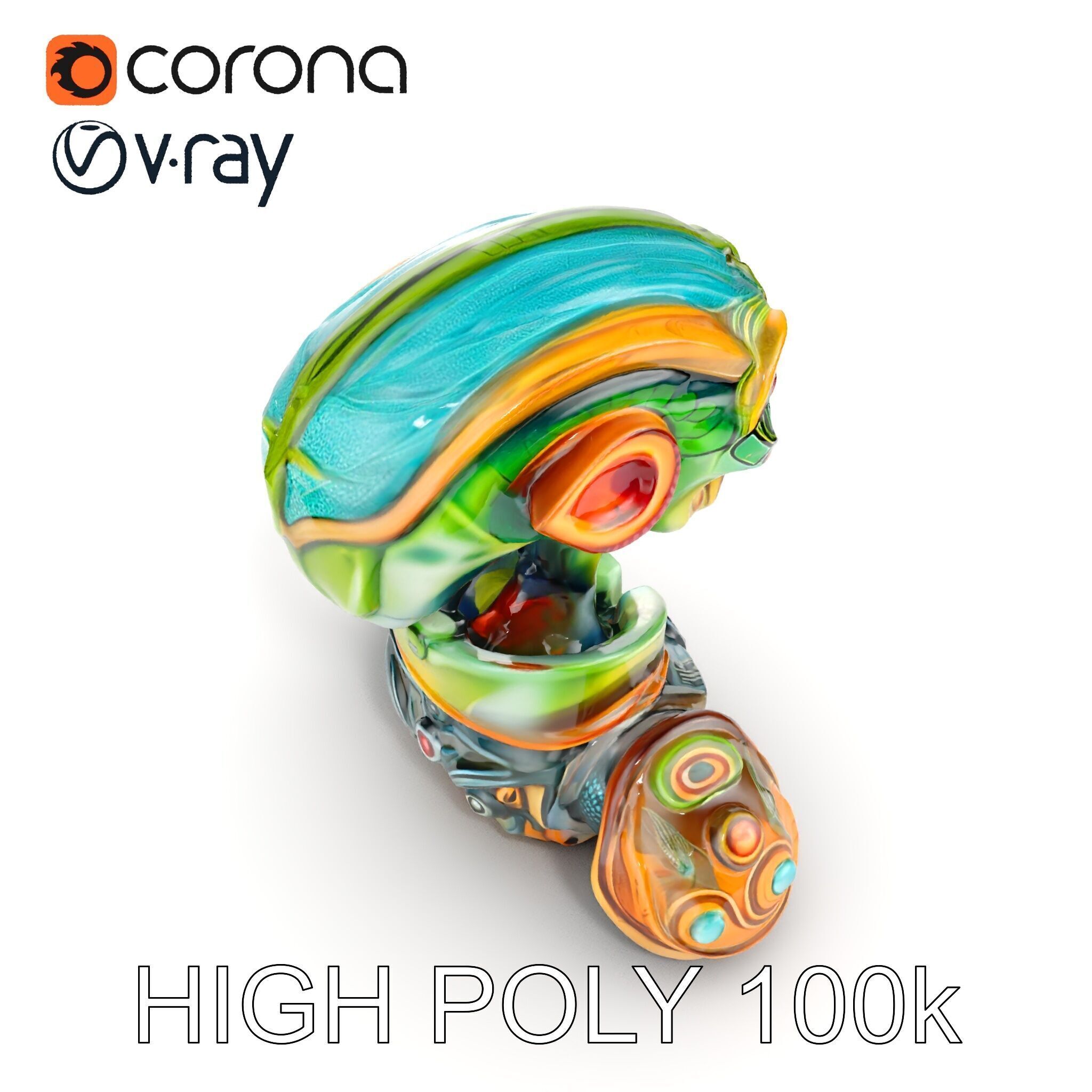 Futuristic Alien Creature Model Pack Low-poly 3D model_18