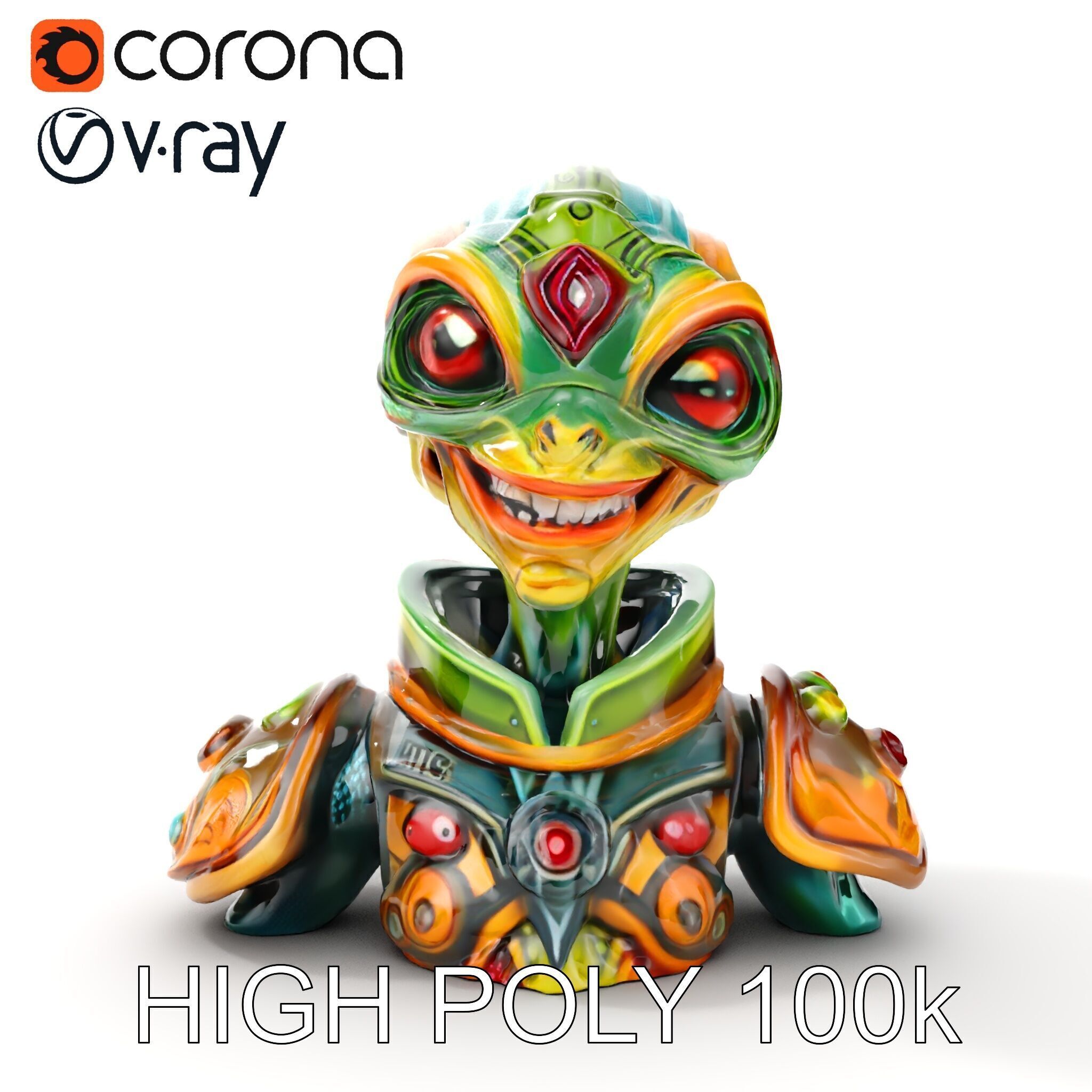 Futuristic Alien Creature Model Pack Low-poly 3D model_21