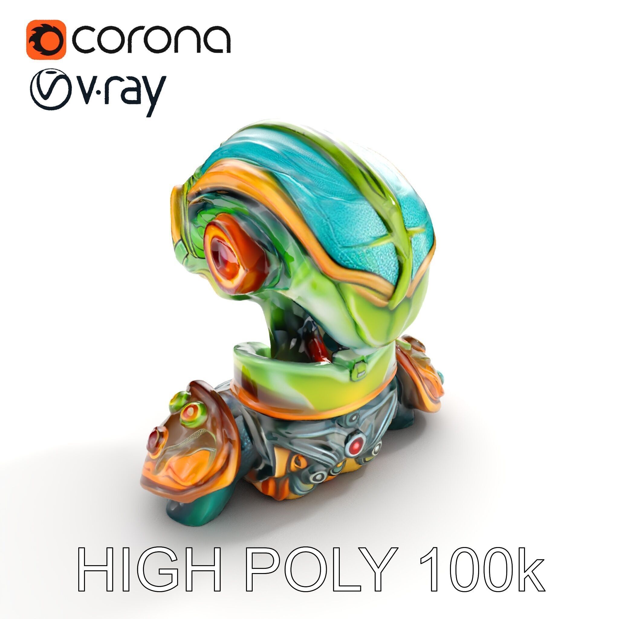 Futuristic Alien Creature Model Pack Low-poly 3D model_33