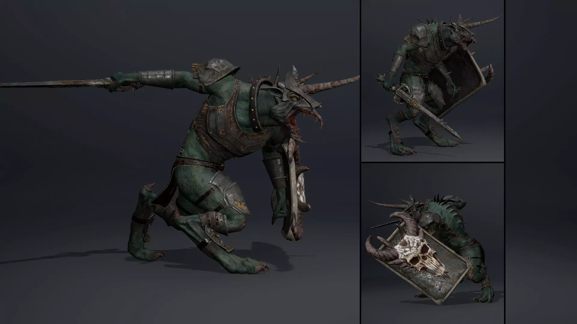 Ashen Swordman Arm1 Brutal Low-poly 3D model