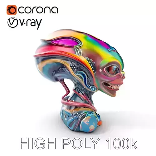 Vibrant Alien Creature Model Pack Low-poly 3D model