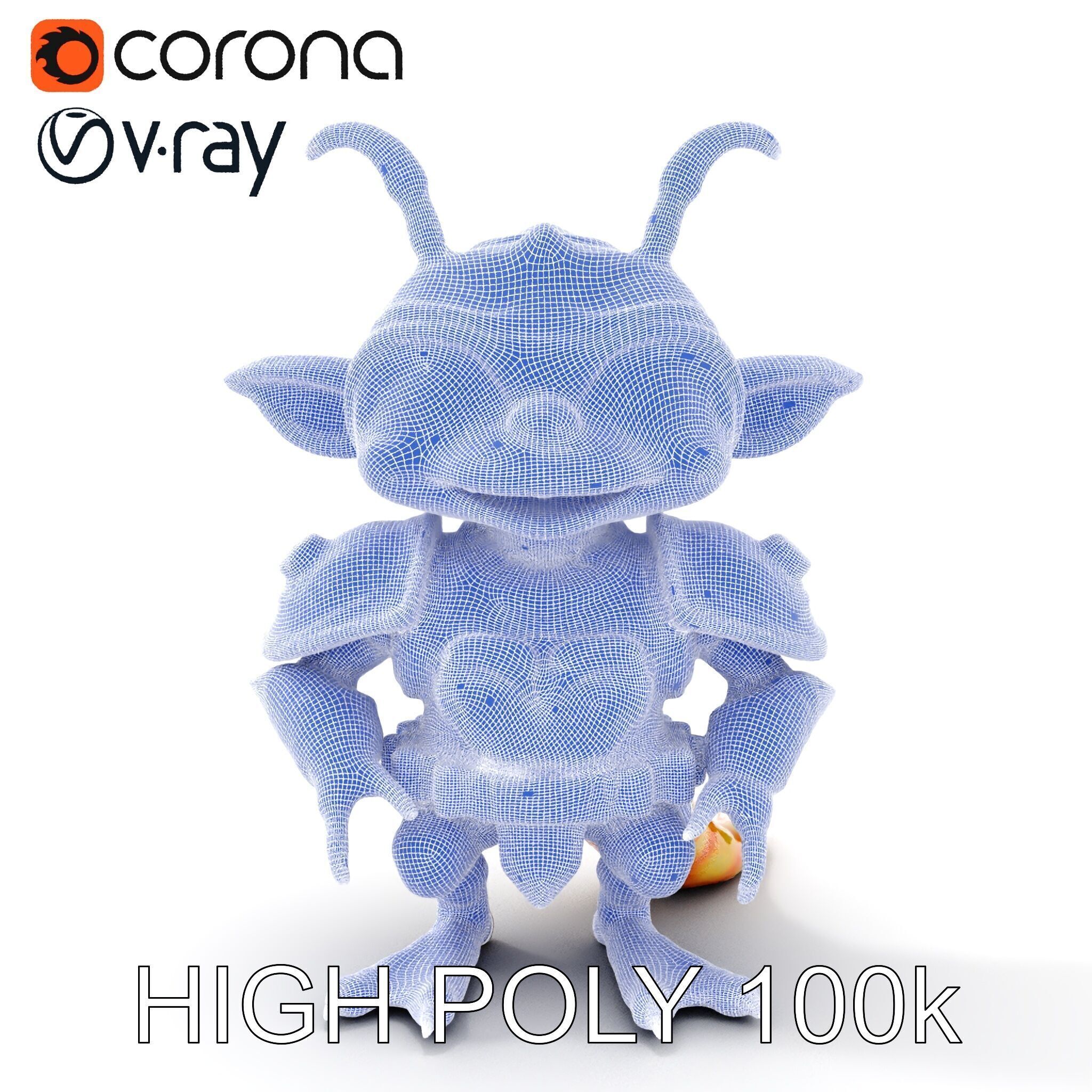 Fantasy Creature Warrior Model Pack with Detailed Armor Low-poly 3D model_11