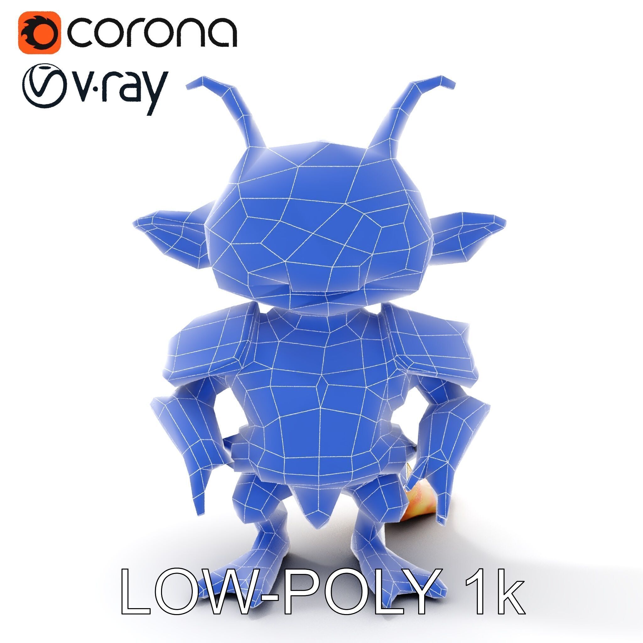 Fantasy Creature Warrior Model Pack with Detailed Armor Low-poly 3D model_10