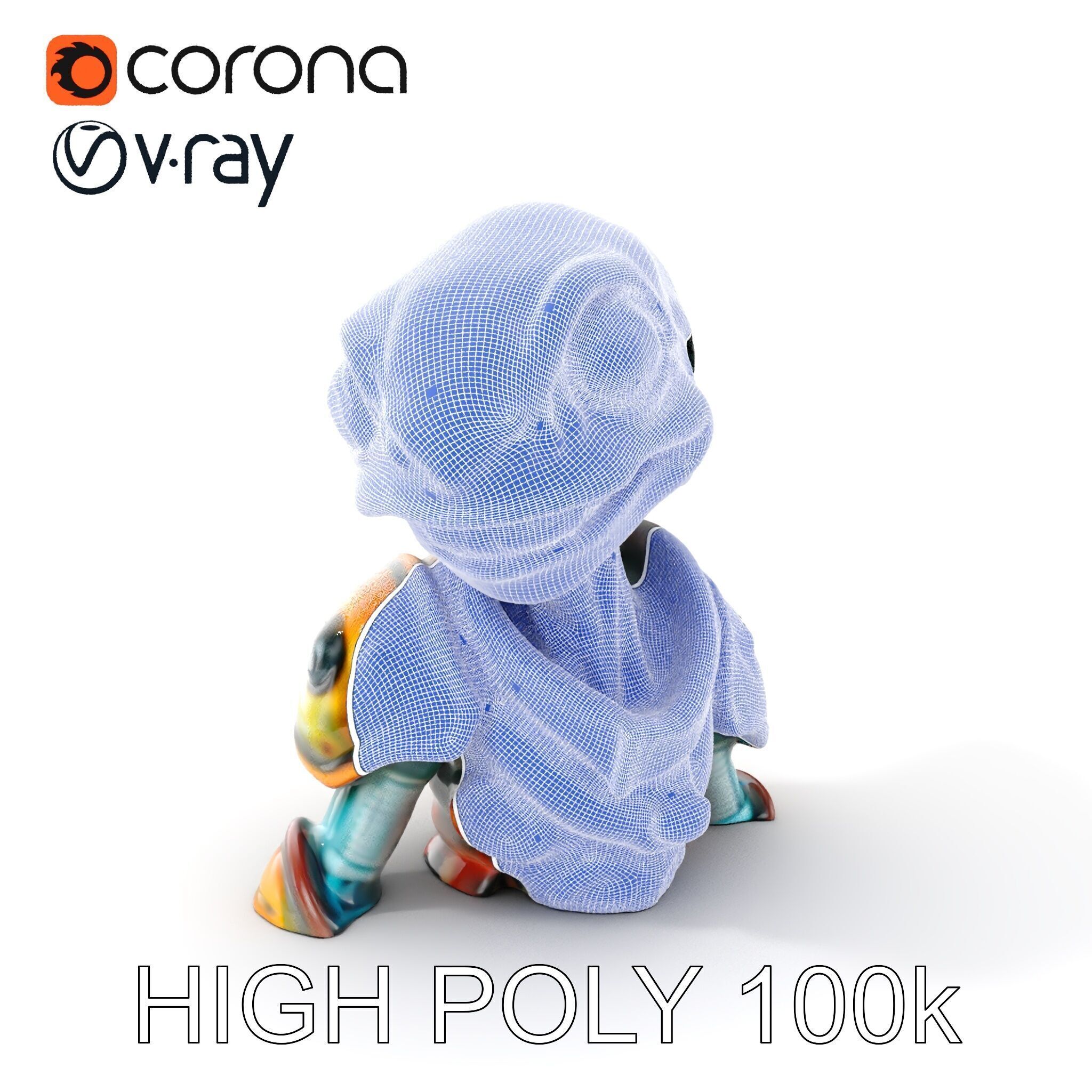 Alien Creature in SciFi Armor Model Pack Low-poly 3D model_4