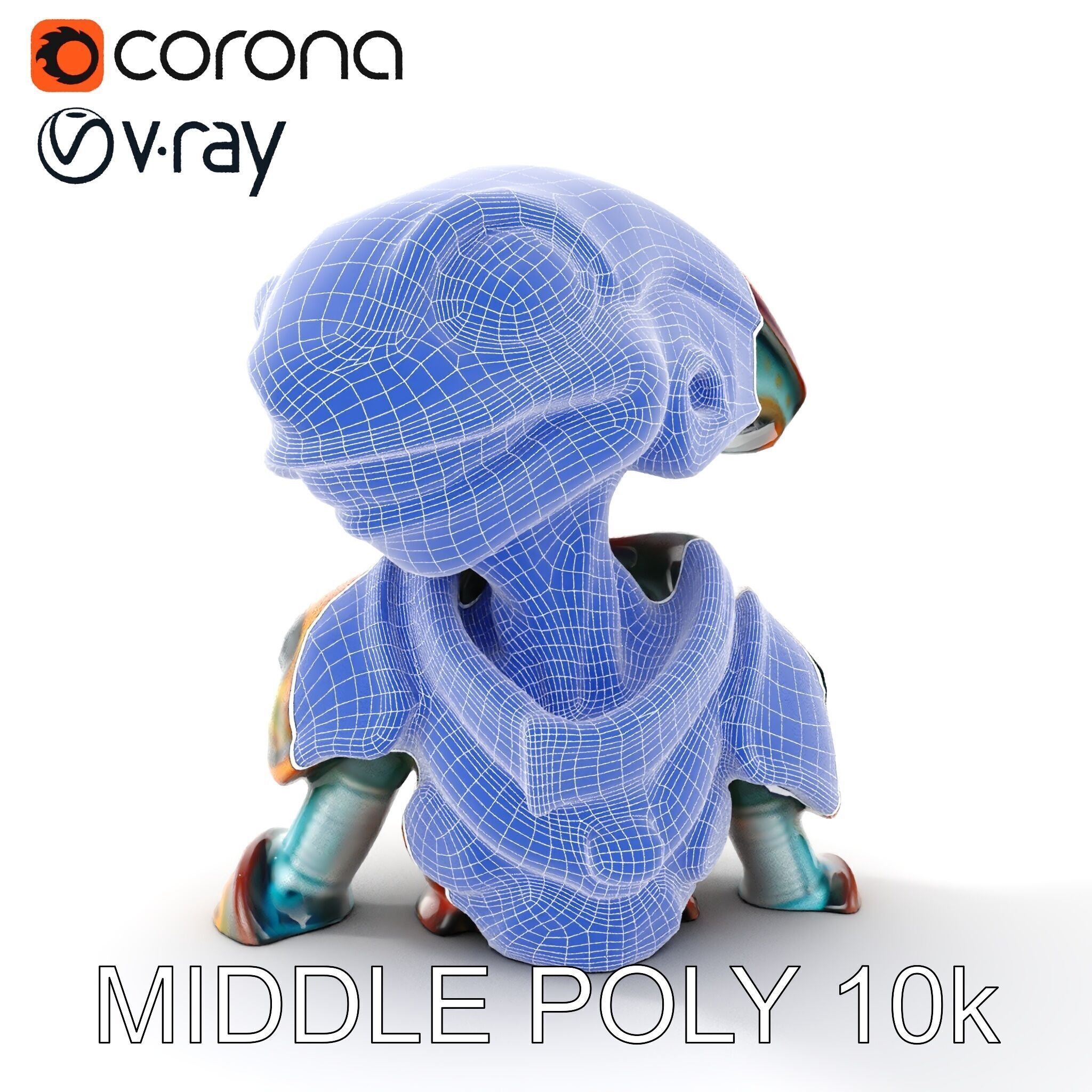 Alien Creature in SciFi Armor Model Pack Low-poly 3D model_32