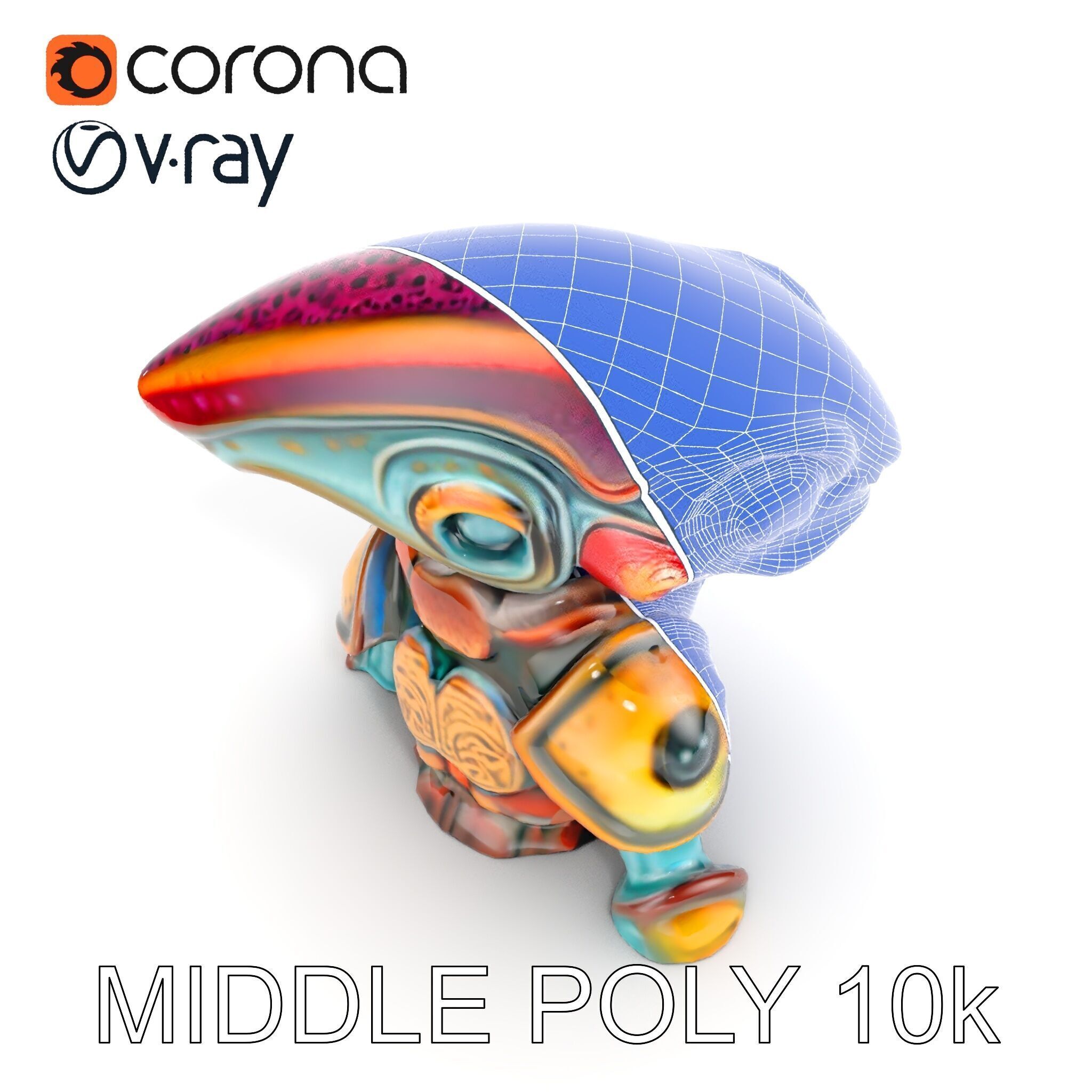 Alien Creature in SciFi Armor Model Pack Low-poly 3D model_21