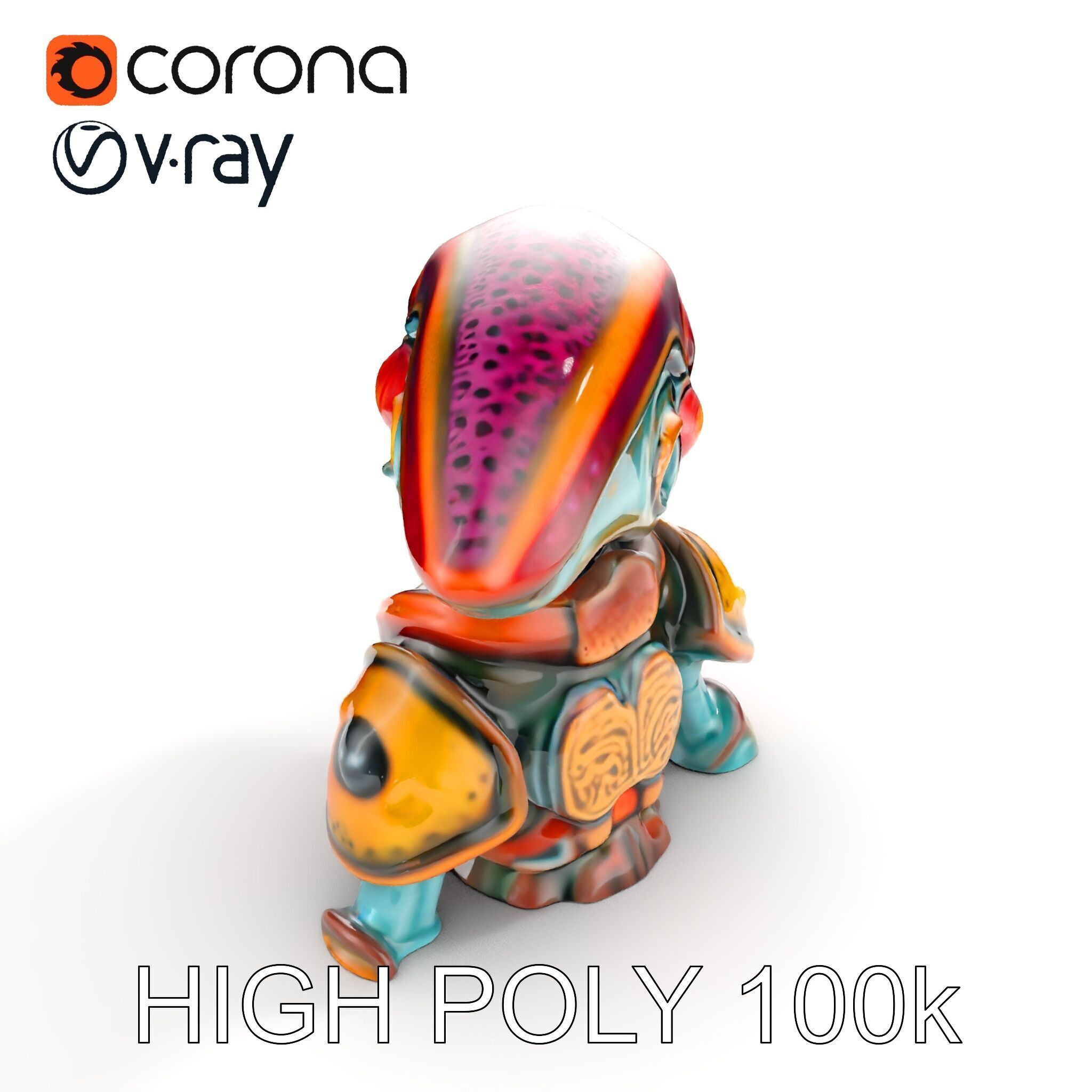 Alien Creature in SciFi Armor Model Pack Low-poly 3D model_26