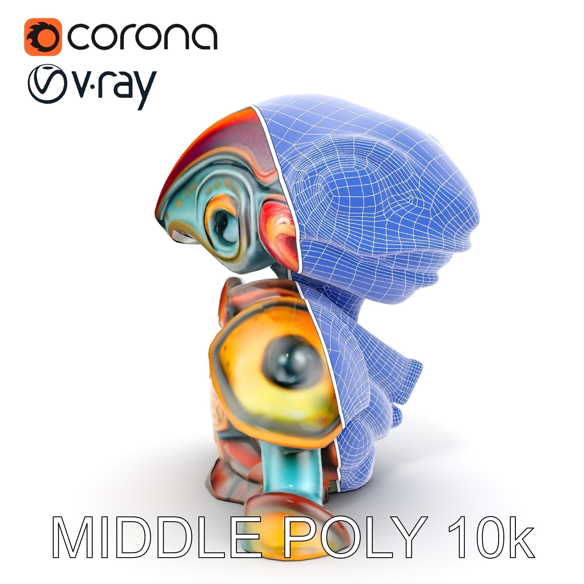 Alien Creature in SciFi Armor Model Pack Low-poly 3D model_27